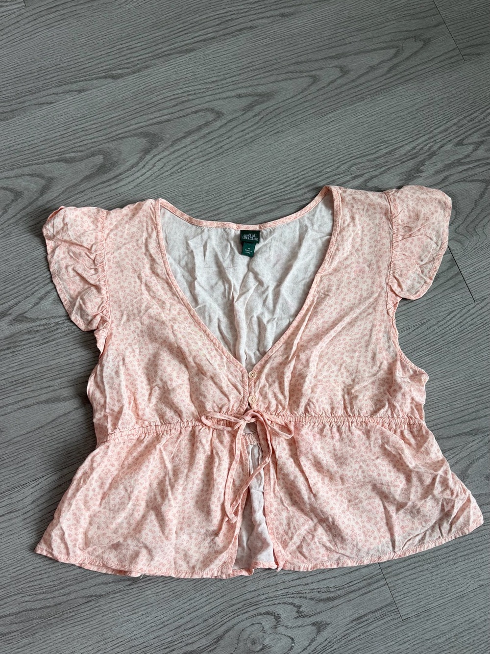 wild fable Peach Floral Tie-Front Blouse